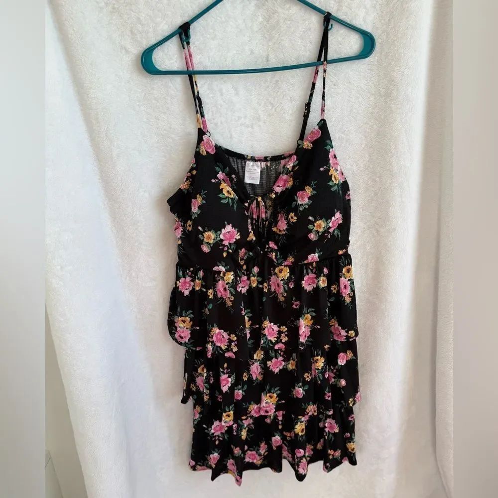 No Boundaries Floral Dress - Keyhole Cutout at Bust